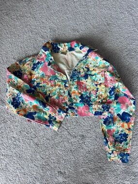 Bongo by Jen Montesano Floral Cropped jeans Jacket – Size S